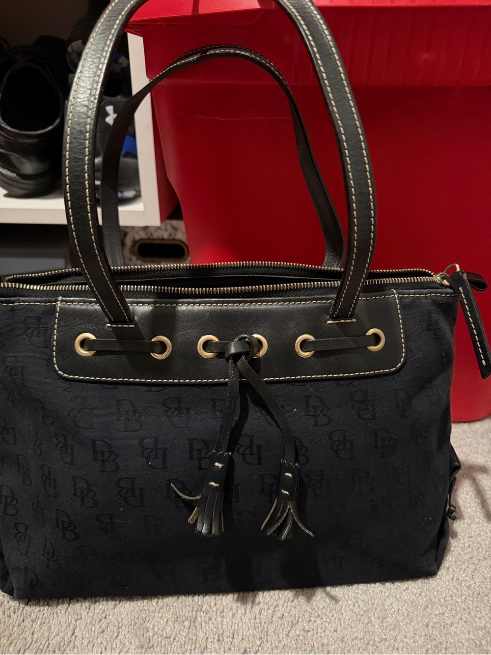 Dooney and Bourke Women's Tote Bag with Tassel Accent